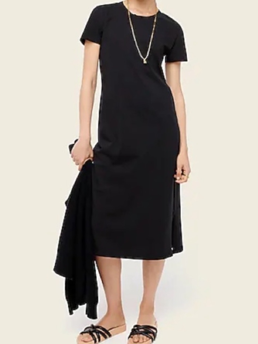 J.Crew Midi T-shirt dress in black size - Picture 2 of 8